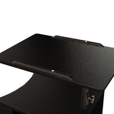 Rolling Nightstand with Swivel Top, Wooden Height Adjustable End Table Laptop Table with Drawers and Open Shelf