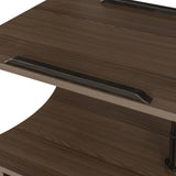 Rolling Nightstand with Swivel Top, Wooden Height Adjustable End Table Laptop Table with Drawers and Open Shelf