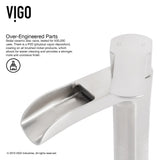Roma Glass Rectangle Vessel Bathroom Sink Set With Niko Faucet in Brushed Nickel