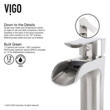 Roma Glass Rectangle Vessel Bathroom Sink Set With Niko Faucet in Brushed Nickel