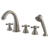 Kingston Brass Roman 5-Hole Deck Mount Roman Tub Faucet with Hand Shower
