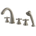 Kingston Brass Roman 5-Hole Deck Mount Roman Tub Faucet with Hand Shower