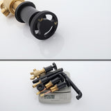 3-Handle Tub Faucet Set with Handheld Shower, Modern Deck Mount Bathtub Faucet Set