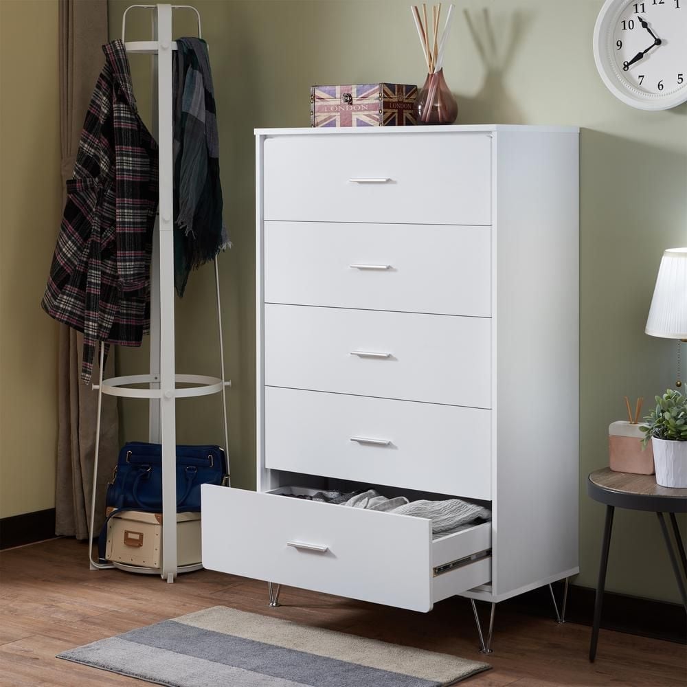 Romance Living Room Chest in Walnut/White Dresser