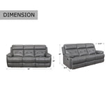 Romilly Leather Match Manual Reclining Sofa