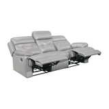 Romilly Leather Match Manual Reclining Sofa