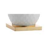 Ronald 25.5" LED Glass/Metal Table Lamp, White/Gold Leaf by JONATHAN Y