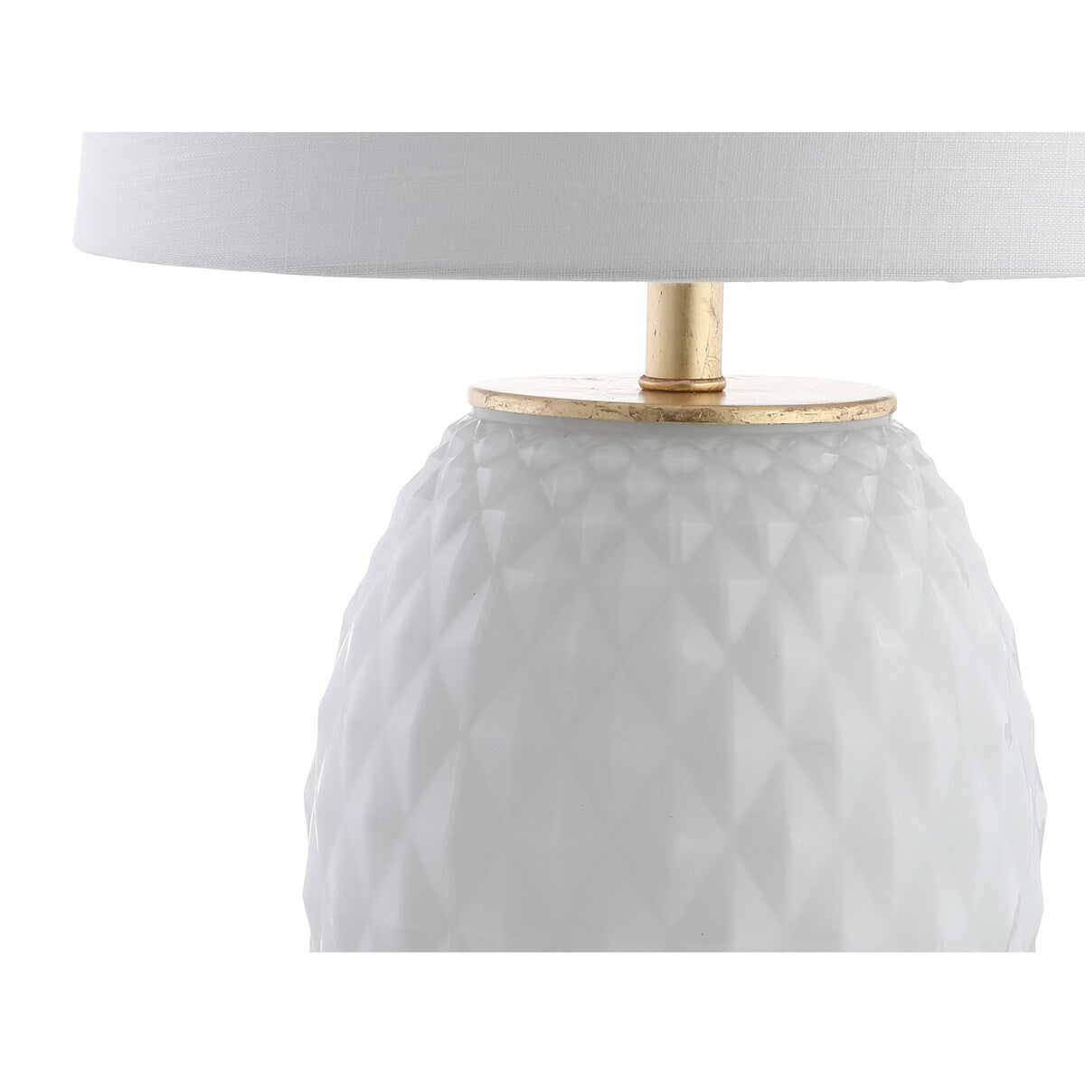 Ronald 25.5" LED Glass/Metal Table Lamp, White/Gold Leaf by JONATHAN Y