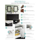 Ronbow Leonie 23-inch Oval Bathroom Vanity Set in Dark Cherry with Mirror, Ceramic Drop-in Bathroom Sink in White