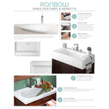 Ronbow Leonie 23-inch Oval Bathroom Vanity Set in Dark Cherry with Mirror, Ceramic Drop-in Bathroom Sink in White