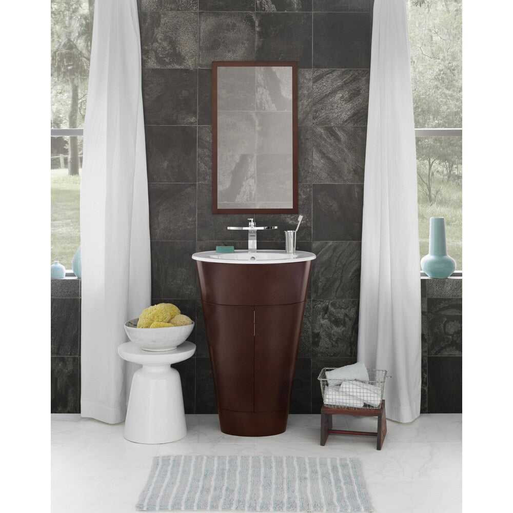 Ronbow Leonie Cherry Wood 24-inch Bathroom Vanity Set with Ceramic Sink