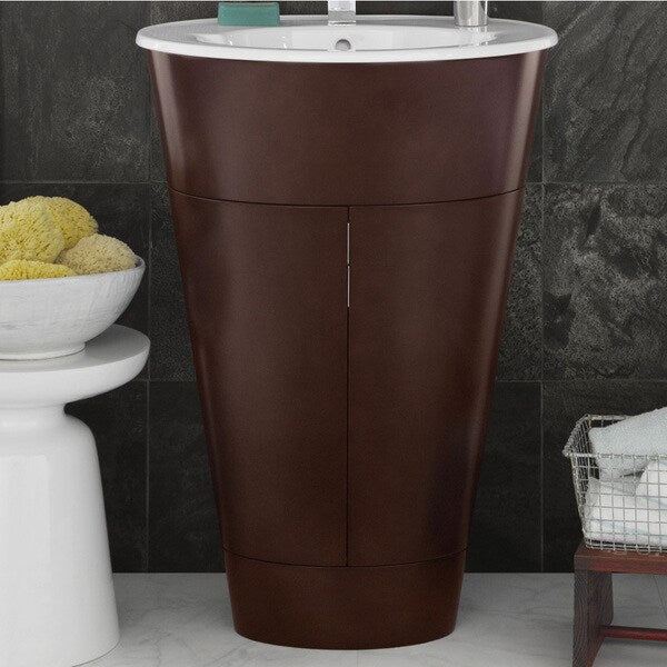 Ronbow Leonie Cherry Wood 24-inch Bathroom Vanity Set with Ceramic Sink