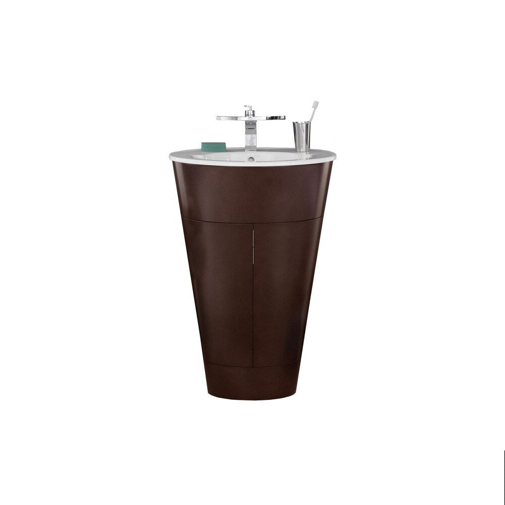 Ronbow Leonie Cherry Wood 24-inch Bathroom Vanity Set with Ceramic Sink