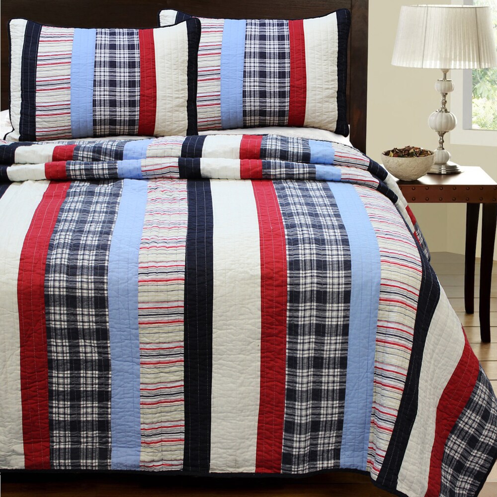 Ronnie Varsity Striped Quilt Bedding and Sham Set