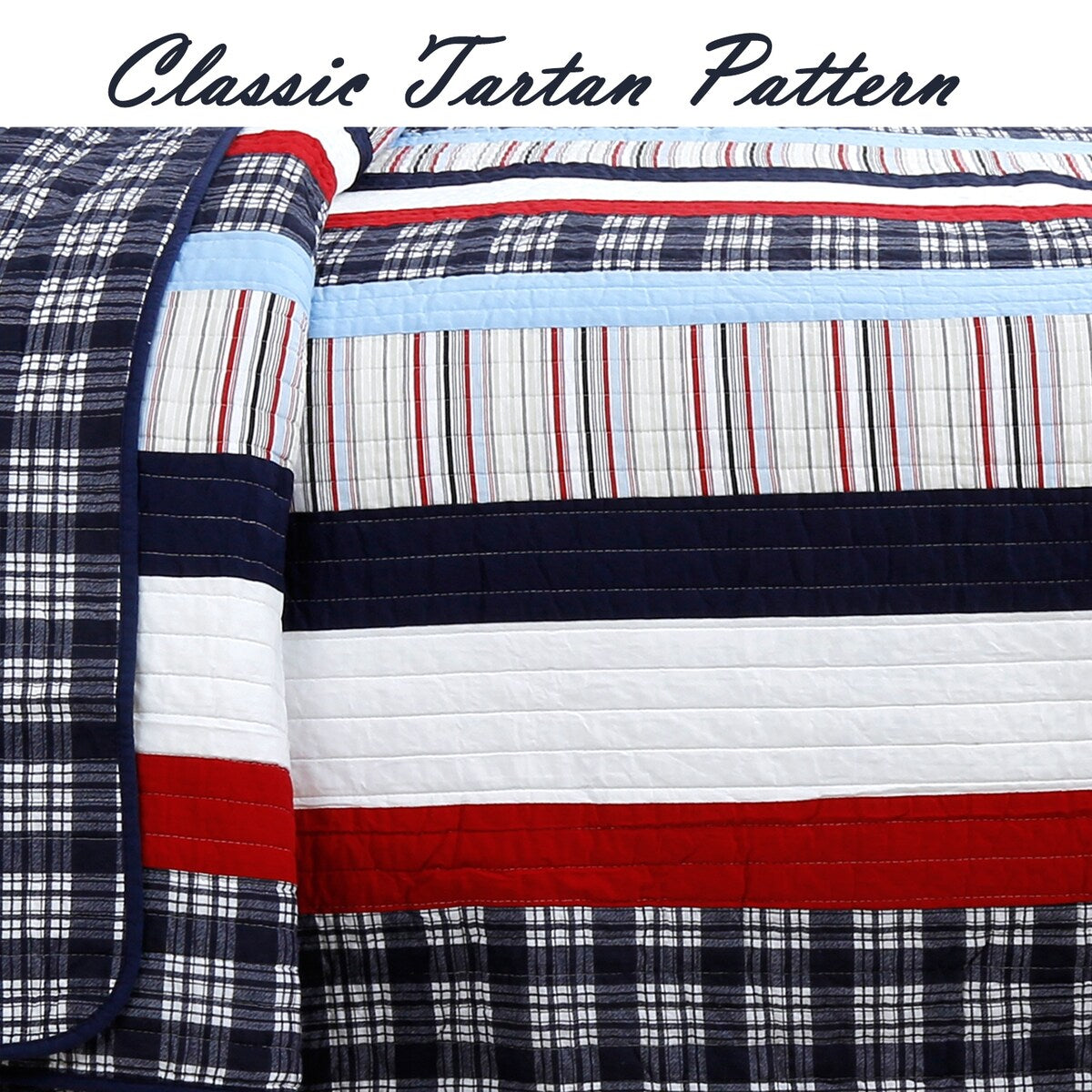 Ronnie Varsity Striped Quilt Bedding and Sham Set