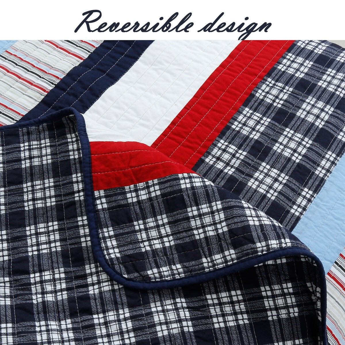 Ronnie Varsity Striped Quilt Bedding and Sham Set
