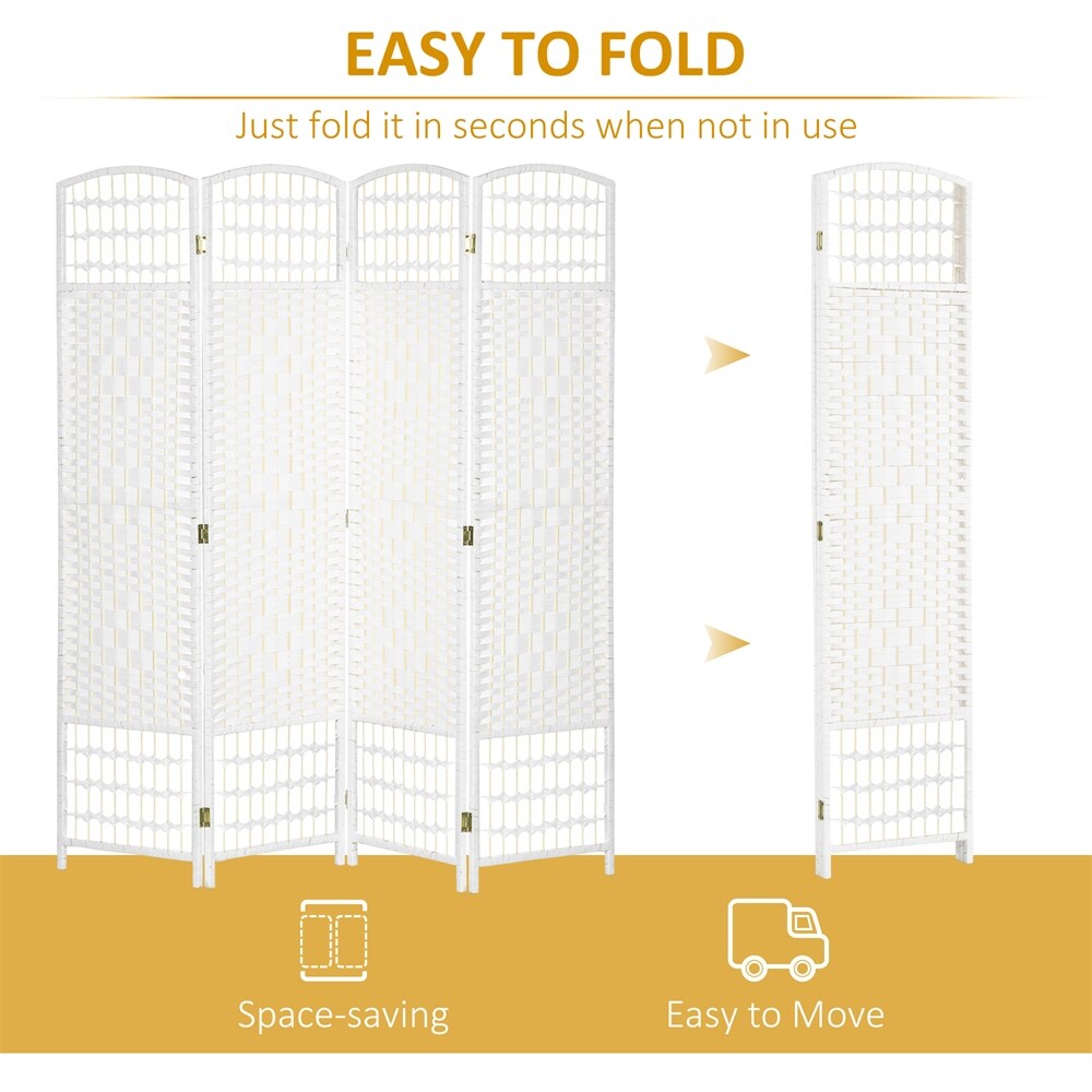 Room Divider,Folding Privacy Screen,Room Separator,Wave Fiber Divider