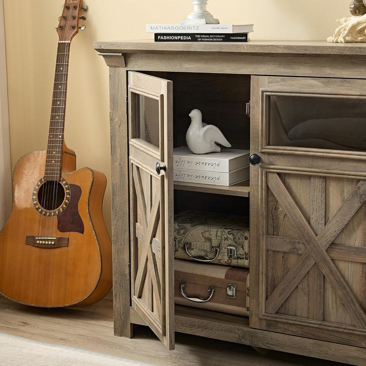 Roomfitters 2 Doors Cabinet Large Buffet Sideboard Cabinet, Bar Wine Cabinet, Coffee Bar Wine Bar Storage Cabinet