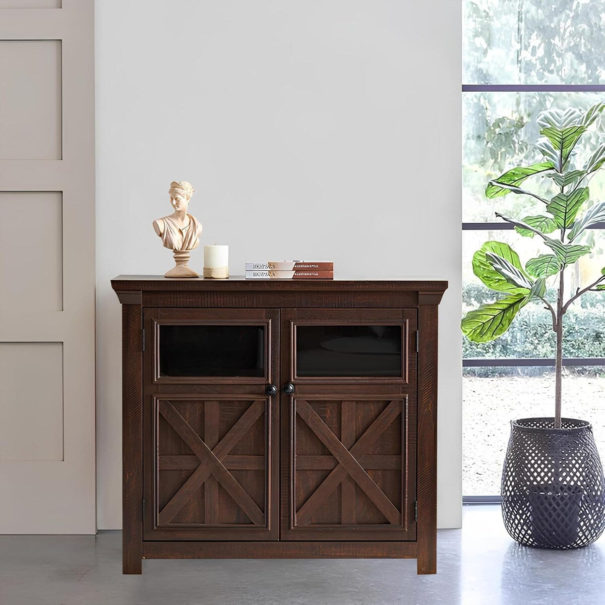 Roomfitters 2 Doors Cabinet Large Buffet Sideboard Cabinet, Bar Wine Cabinet, Coffee Bar Wine Bar Storage Cabinet