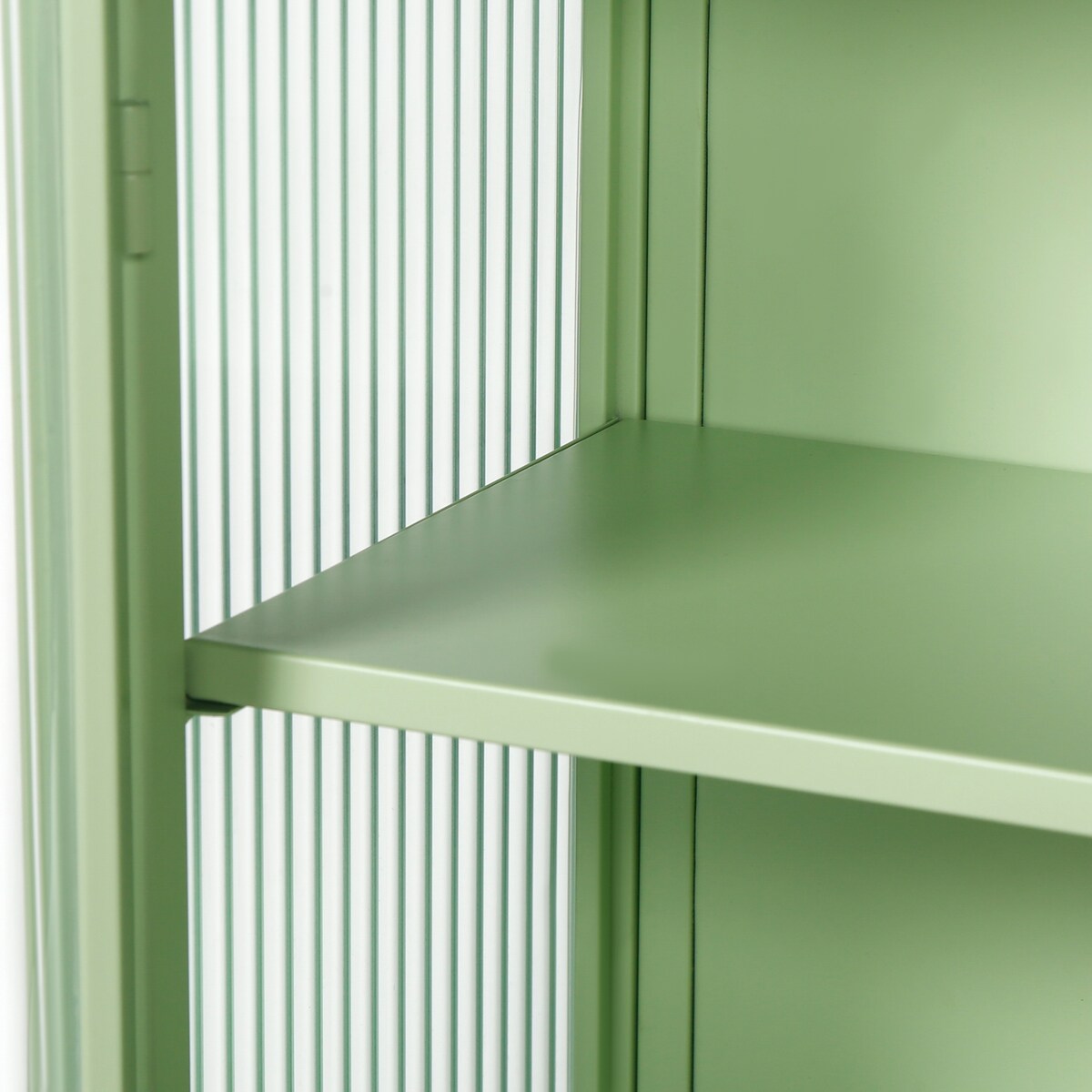 Roomfitters 27.56" Modern Glass Door Wall Cabinet with Three-Tier Storage for Entryway, Living Room, Bathroom