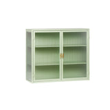 Roomfitters 27.56" Modern Glass Door Wall Cabinet with Three-Tier Storage for Entryway, Living Room, Bathroom
