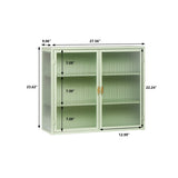 Roomfitters 27.56" Modern Glass Door Wall Cabinet with Three-Tier Storage for Entryway, Living Room, Bathroom