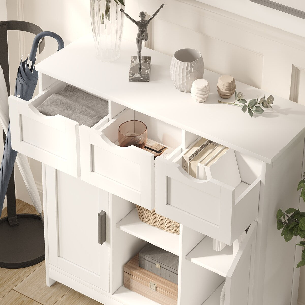 Roomfitters Morden Buffet Sideboard Cabinet with doors and drawers, Coffee Bar Cabinet, Sideboard with Storage