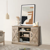Roomfitters Farmhouse Classic Media TV Stand, Entertainment Console with 18" Electric Fireplace Insert