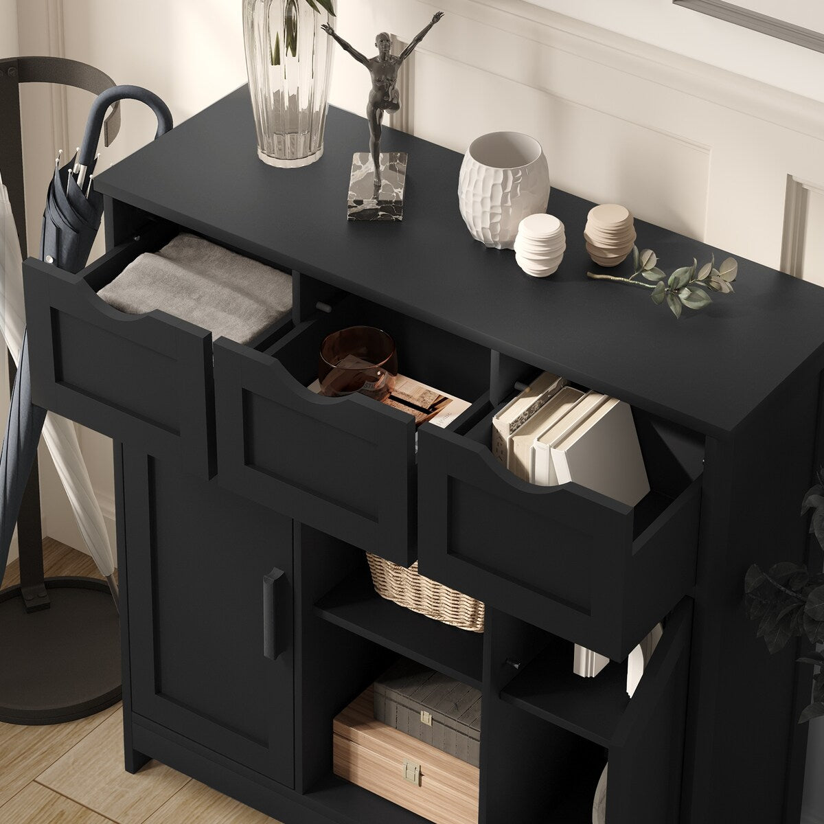 Roomfitters Morden Buffet Sideboard Cabinet with doors and drawers, Coffee Bar Cabinet, Sideboard with Storage