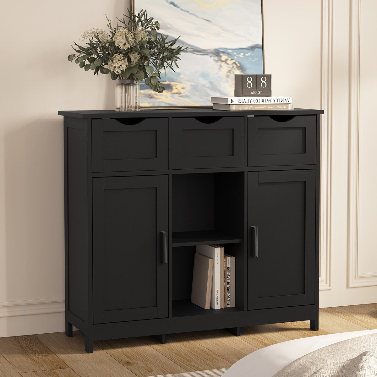 Roomfitters Morden Buffet Sideboard Cabinet with doors and drawers, Coffee Bar Cabinet, Sideboard with Storage