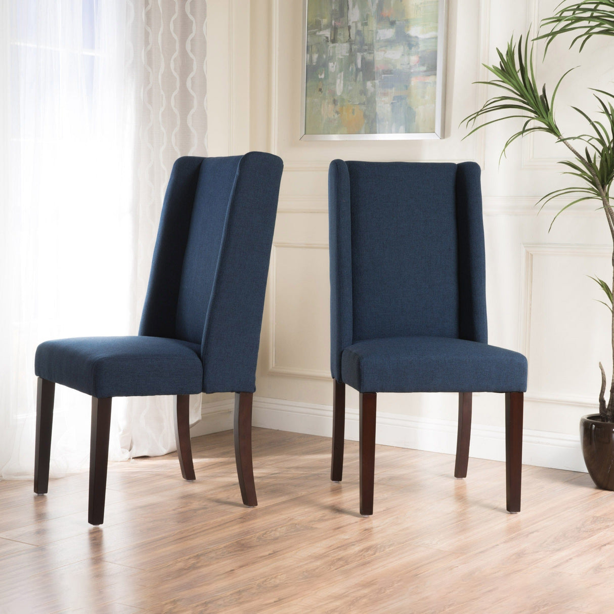 Rory Contemporary Fabric Wingback Dining Chair (Set of 2)