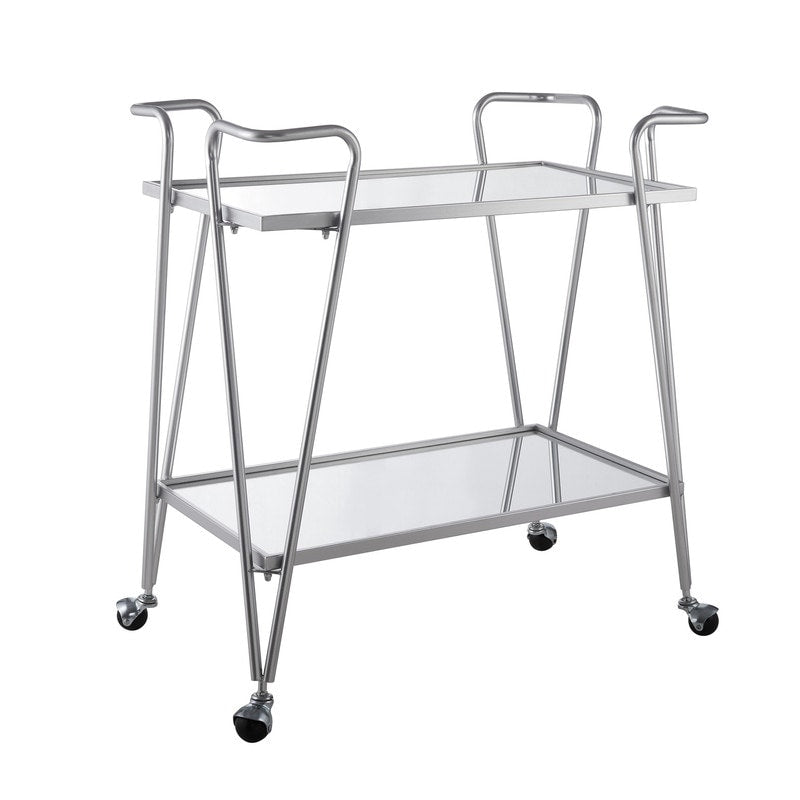 Rosa Mid-Century 2-Teir Rolling Metal Bar Cart