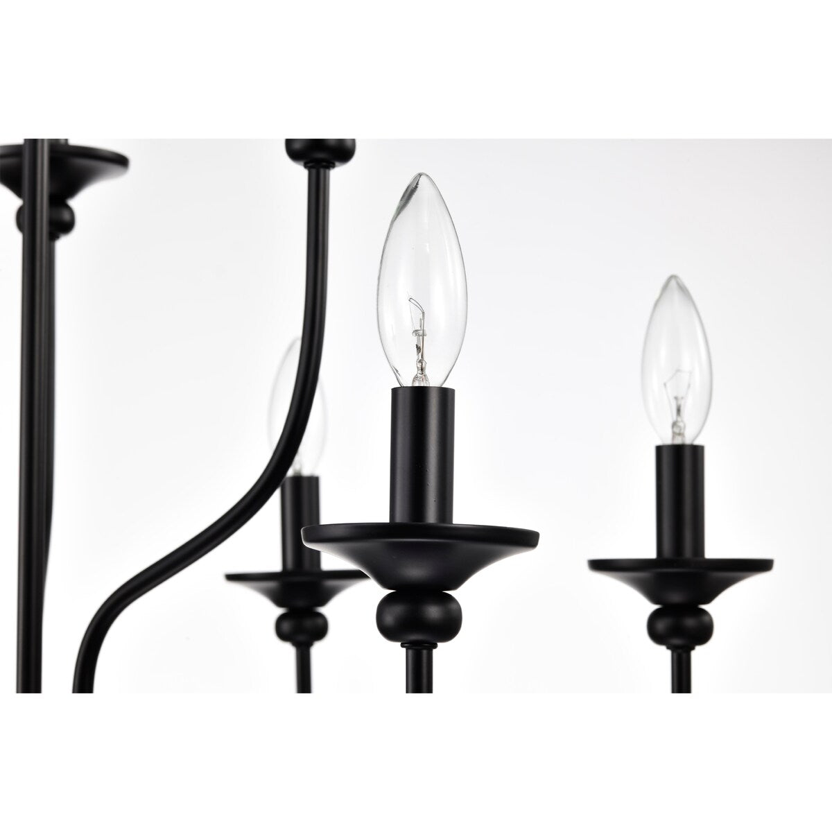 Rosalynne 28-Inch 9-Light Black Finish 2-Tier Drip Cup Candelabra Chandelier Ceiling Light