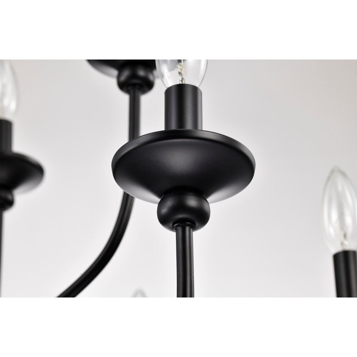 Rosalynne 28-Inch 9-Light Black Finish 2-Tier Drip Cup Candelabra Chandelier Ceiling Light