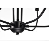 Rosalynne 28-Inch 9-Light Black Finish 2-Tier Drip Cup Candelabra Chandelier Ceiling Light