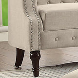 Alejandro Chesterfield 55'' Linen Rolled Arm Loveseat