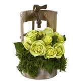 Rose Artificial Arrangement in Faucet Planter