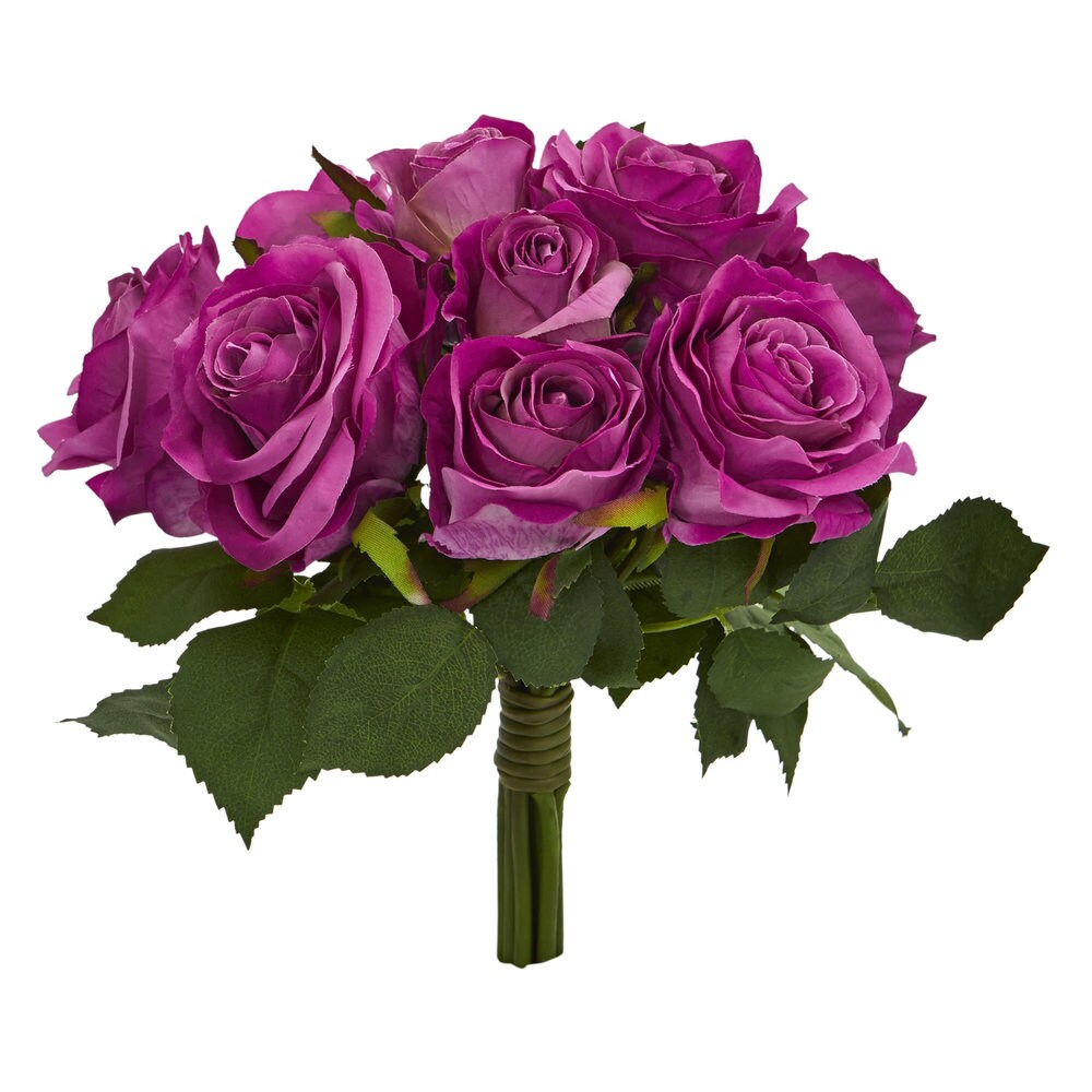 Rose Bush Artificial Flower (Set of 2)