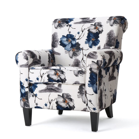 Roseville Contemporary Fabric Floral Club Chair by Christopher Knight Home