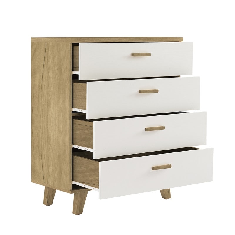 Rosewood White 4-Drawer Chest Storage Cabinet Dresser Organizer