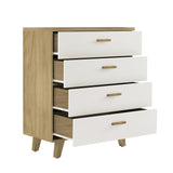 Rosewood White 4-Drawer Chest Storage Cabinet Dresser Organizer