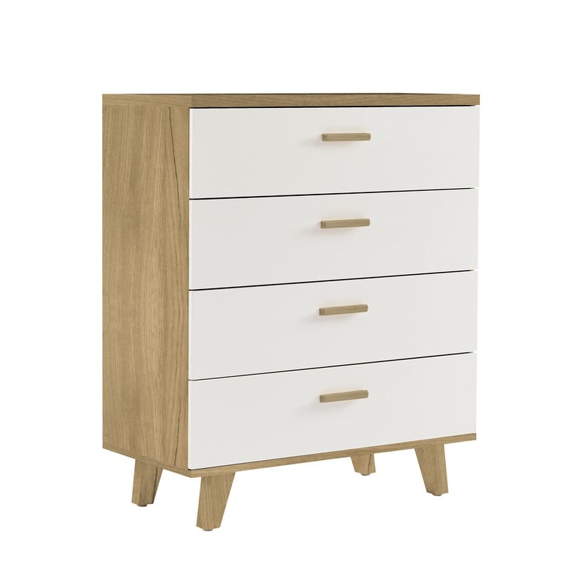 Rosewood White 4-Drawer Chest Storage Cabinet Dresser Organizer