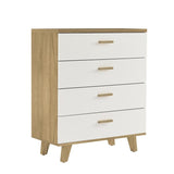 Rosewood White 4-Drawer Chest Storage Cabinet Dresser Organizer