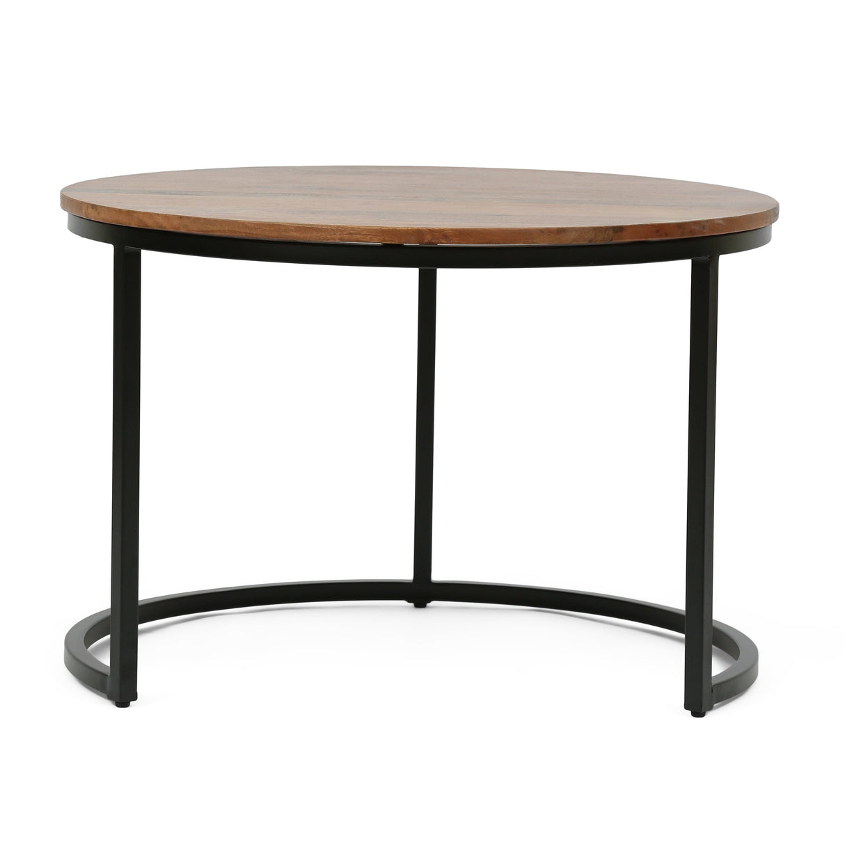 Rosher Modern Industrial Handcrafted Mango Wood Nested Tables (Set of 3) by Christopher Knight Home