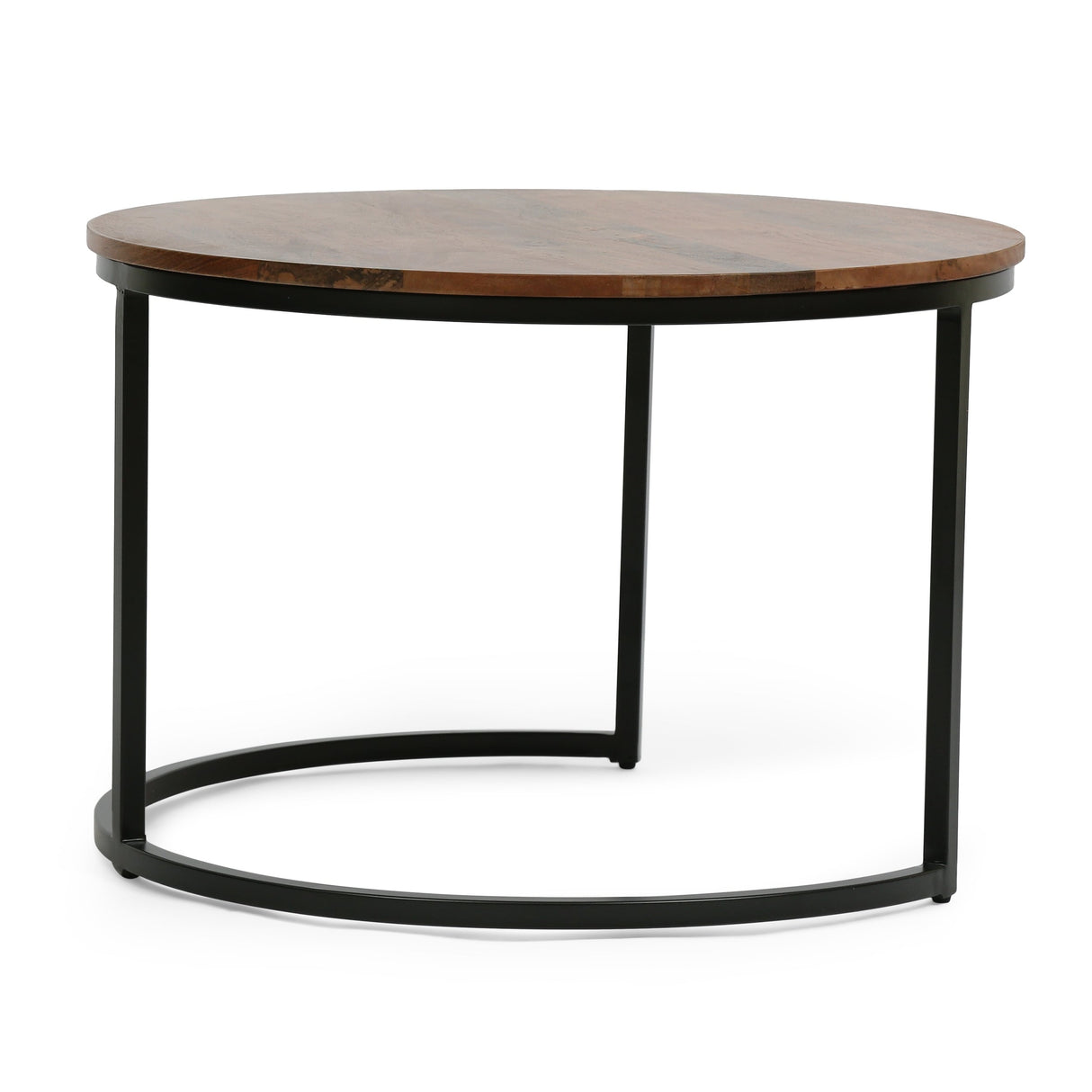 Rosher Modern Industrial Handcrafted Mango Wood Nested Tables (Set of 3) by Christopher Knight Home