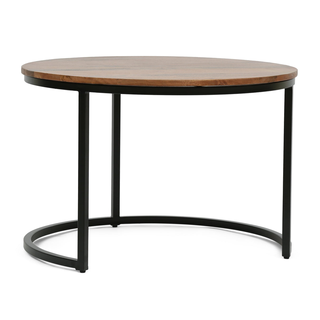 Rosher Modern Industrial Handcrafted Mango Wood Nested Tables (Set of 3) by Christopher Knight Home