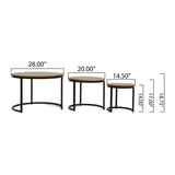 Rosher Modern Industrial Handcrafted Mango Wood Nested Tables (Set of 3) by Christopher Knight Home