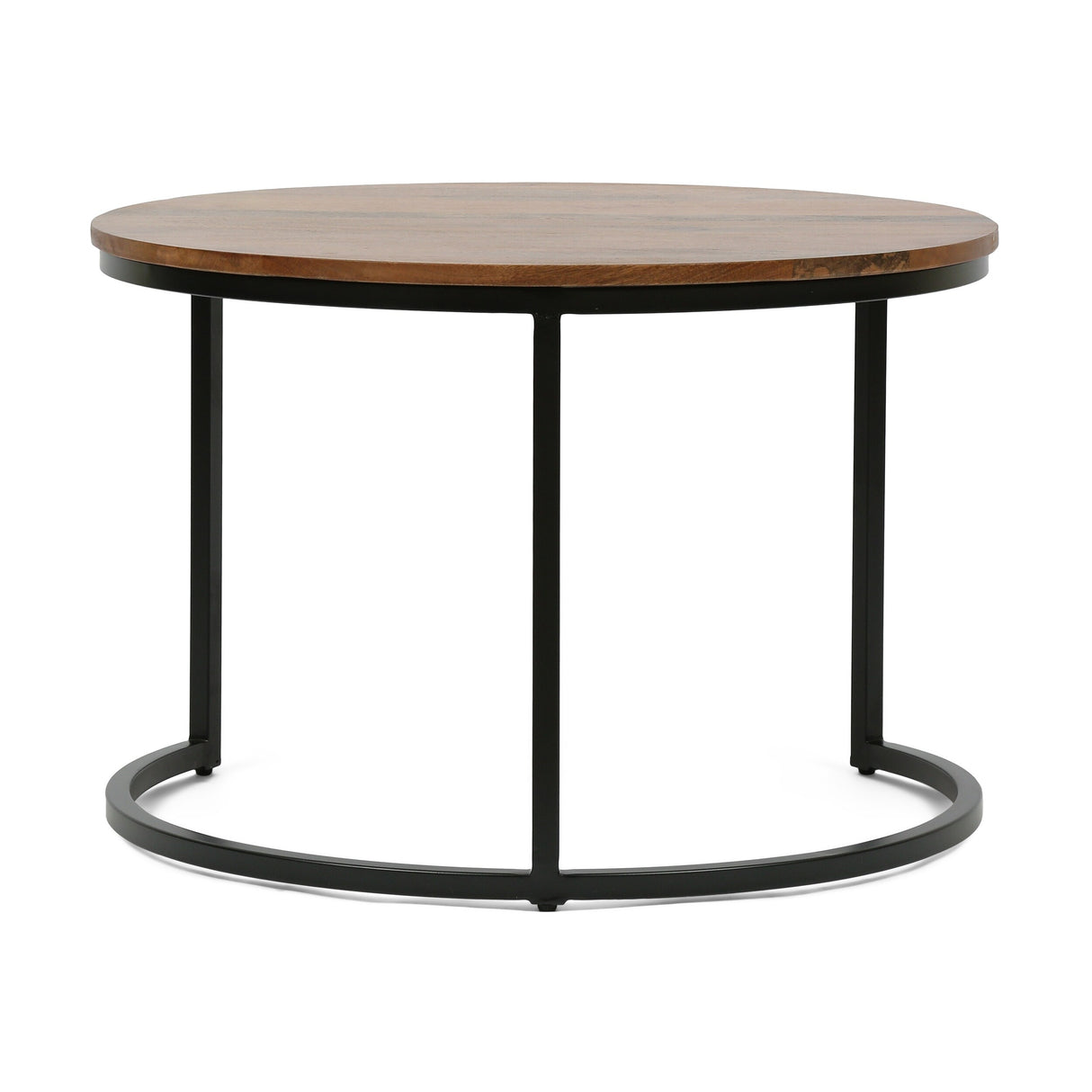Rosher Modern Industrial Handcrafted Mango Wood Nested Tables (Set of 3) by Christopher Knight Home