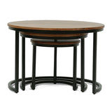 Rosher Modern Industrial Handcrafted Mango Wood Nested Tables (Set of 3) by Christopher Knight Home