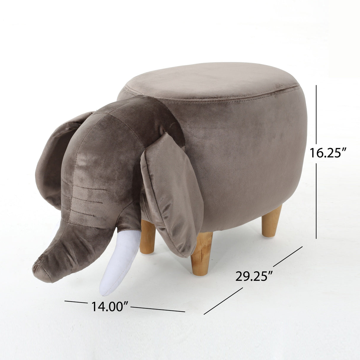 Rosie Velvet Elephant Ottoman by Christopher Knight Home
